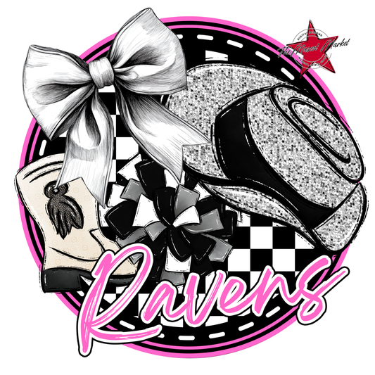 Ravens Circle Drillteam Design-Baby Pink
