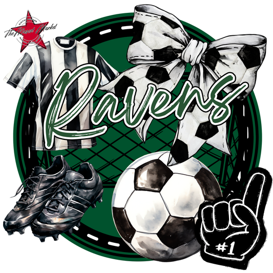 Ravens Circle Soccer Design-Green