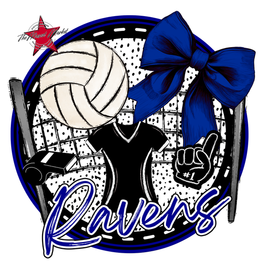 Ravens Circle Volleyball Design-Blue