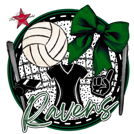 Ravens Circle Volleyball Design-Green