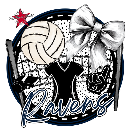 Ravens Circle Volleyball Design-Navy