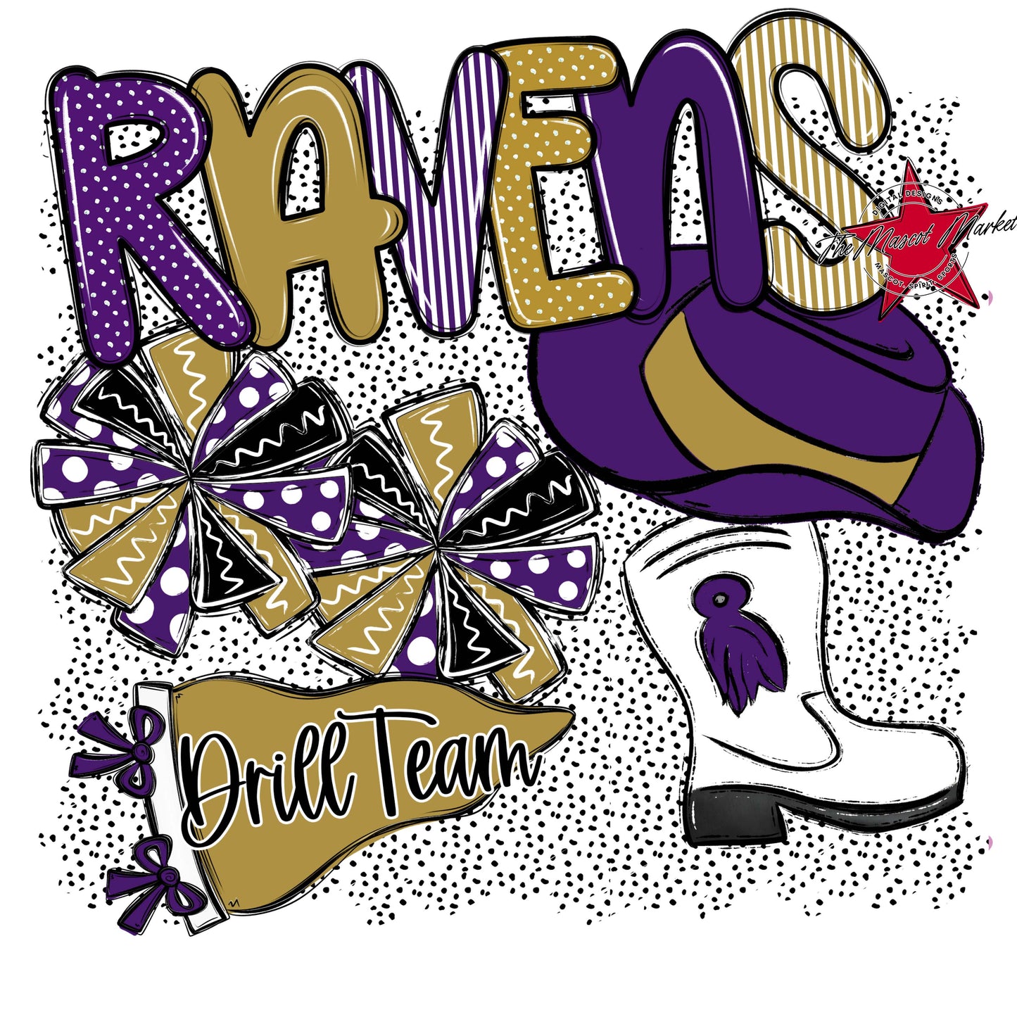 Ravens Drillteam Spirit-Purple & Gold