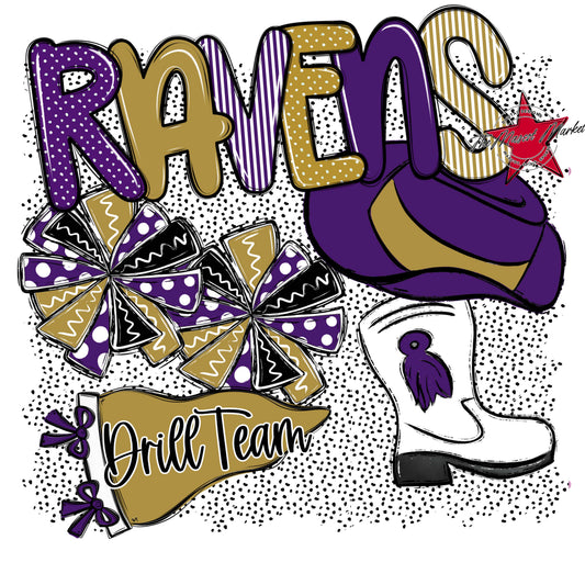 Ravens Drillteam Spirit-Purple & Gold