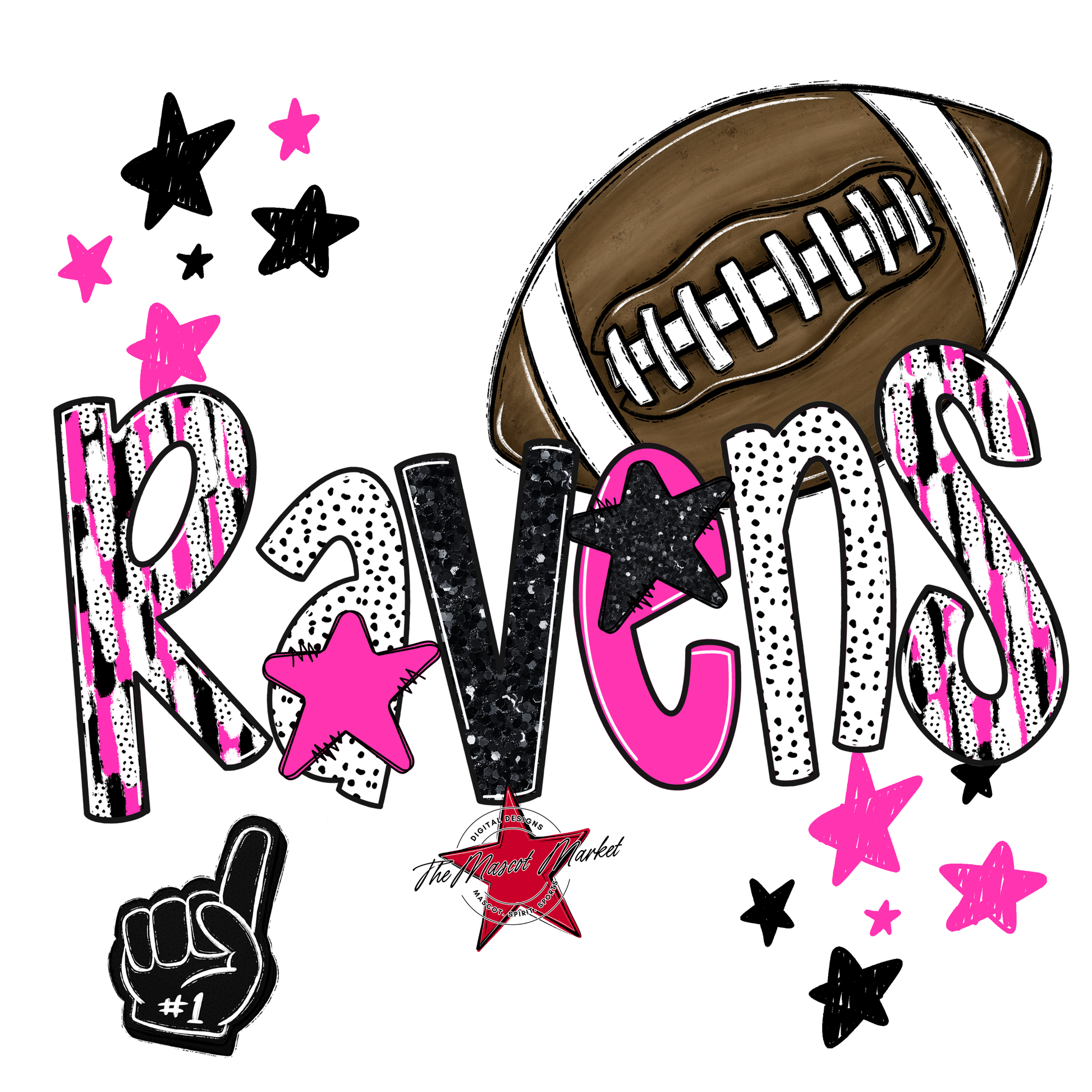Ravens Football Scrape-Pink