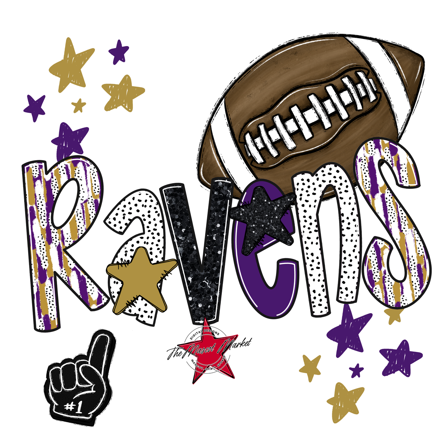 Ravens Football Scrape-Purple-Gold