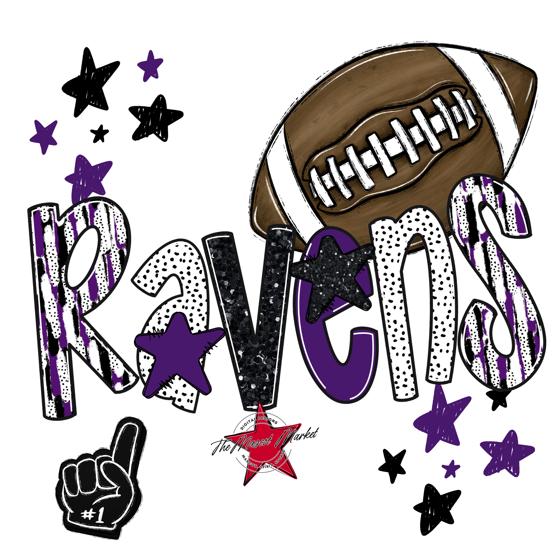 Ravens Football Scrape-Purple