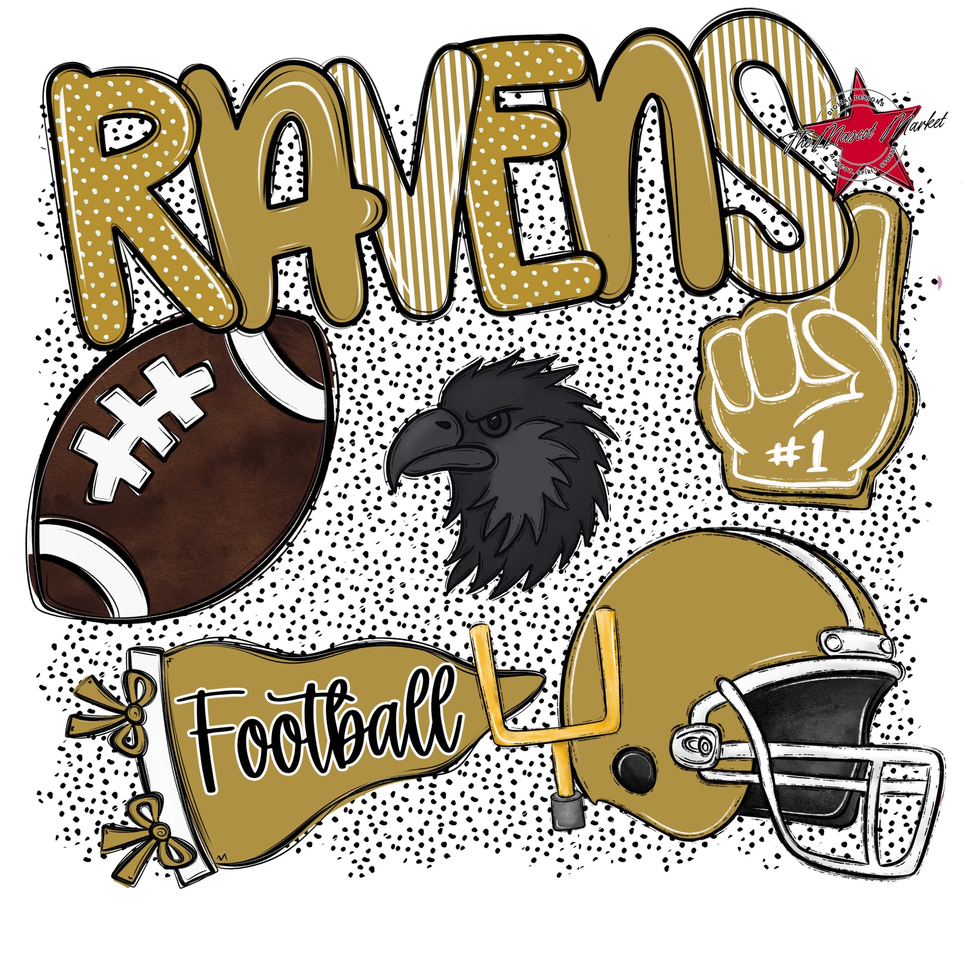 Ravens Football Spirit-Gold