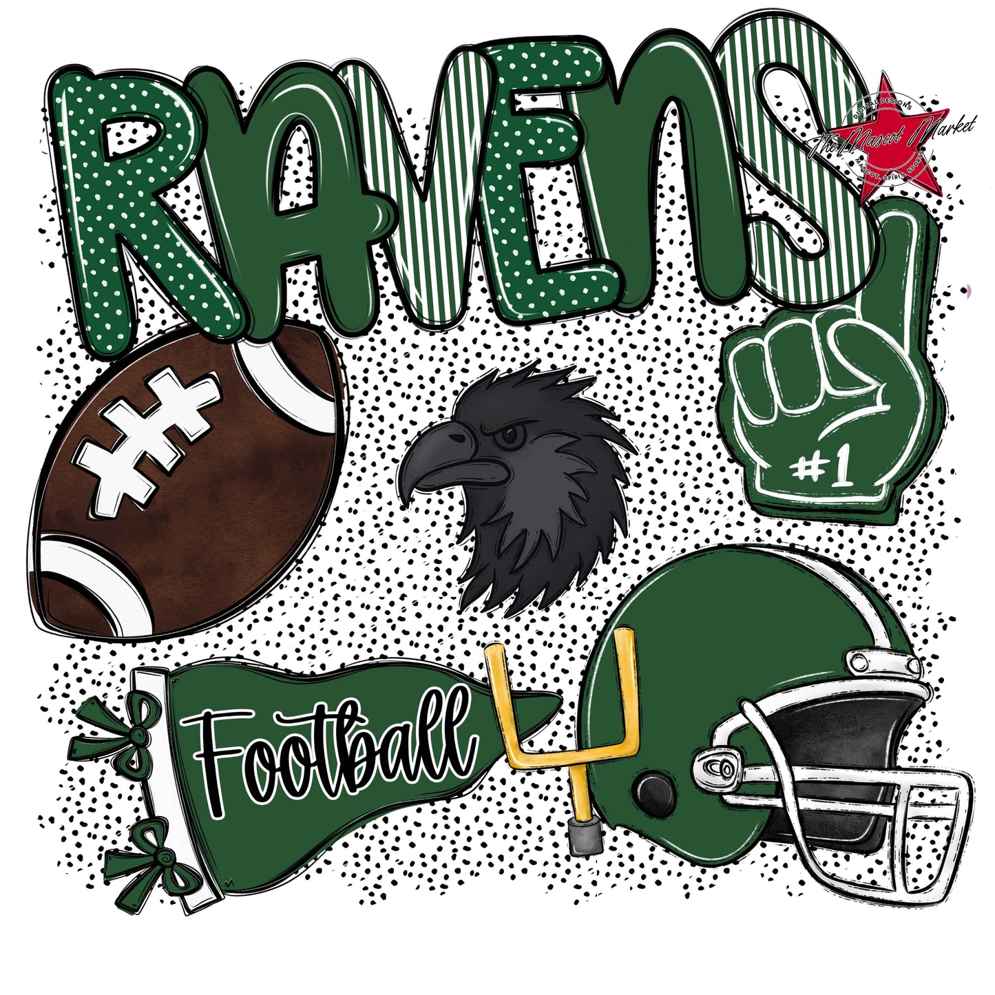 Ravens Football Spirit-Green