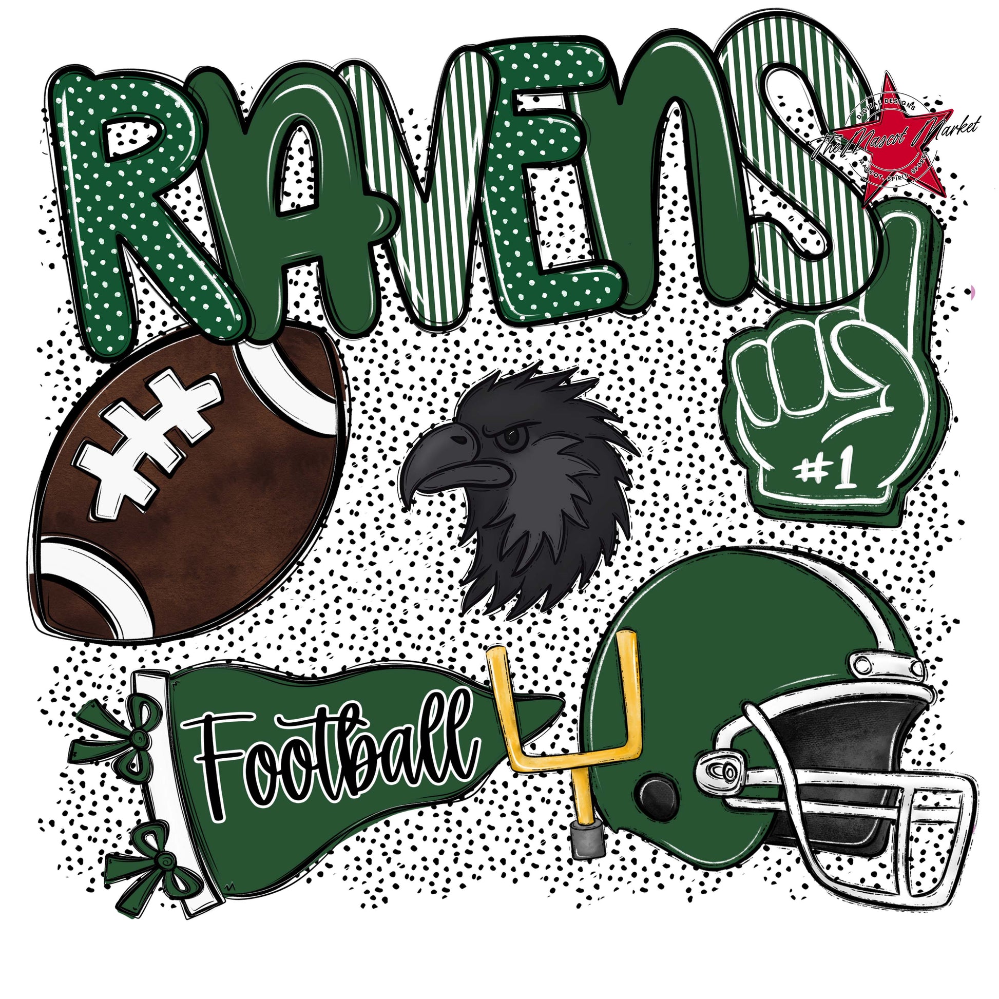 Ravens Football Spirit-Green
