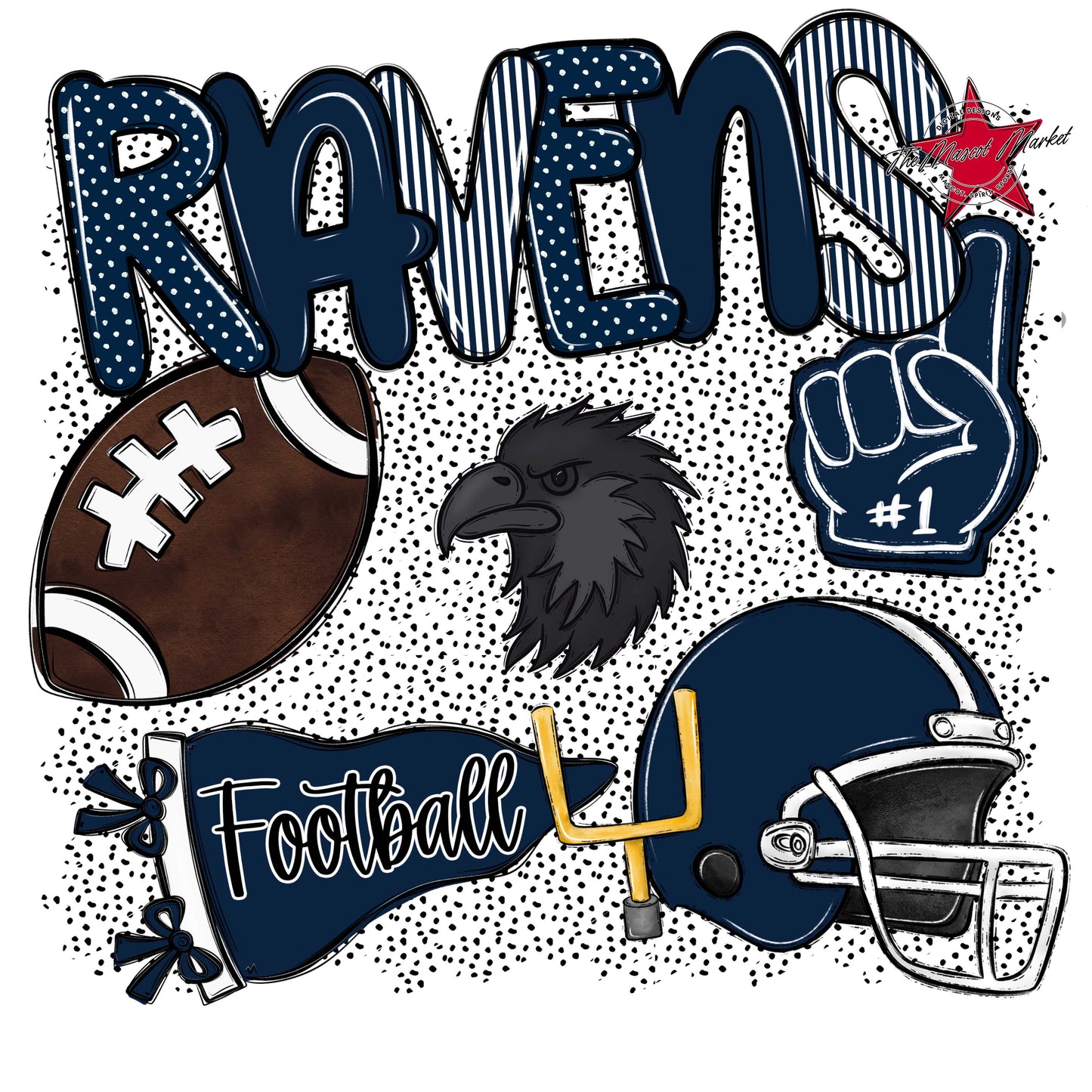 Ravens Football Spirit-Navy