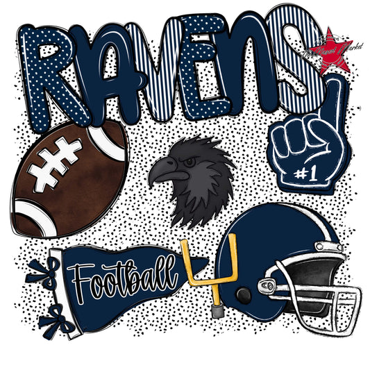 Ravens Football Spirit-Navy