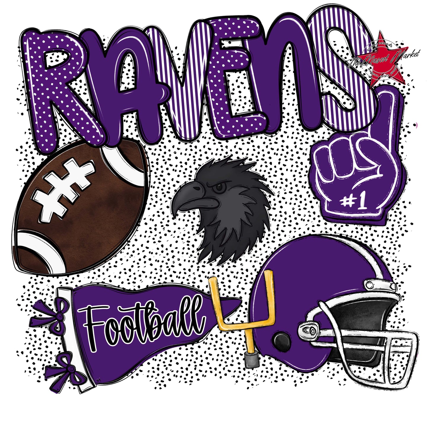 Ravens Football Spirit-Purple