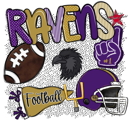 Ravens Football Spirit-Purple & Gold