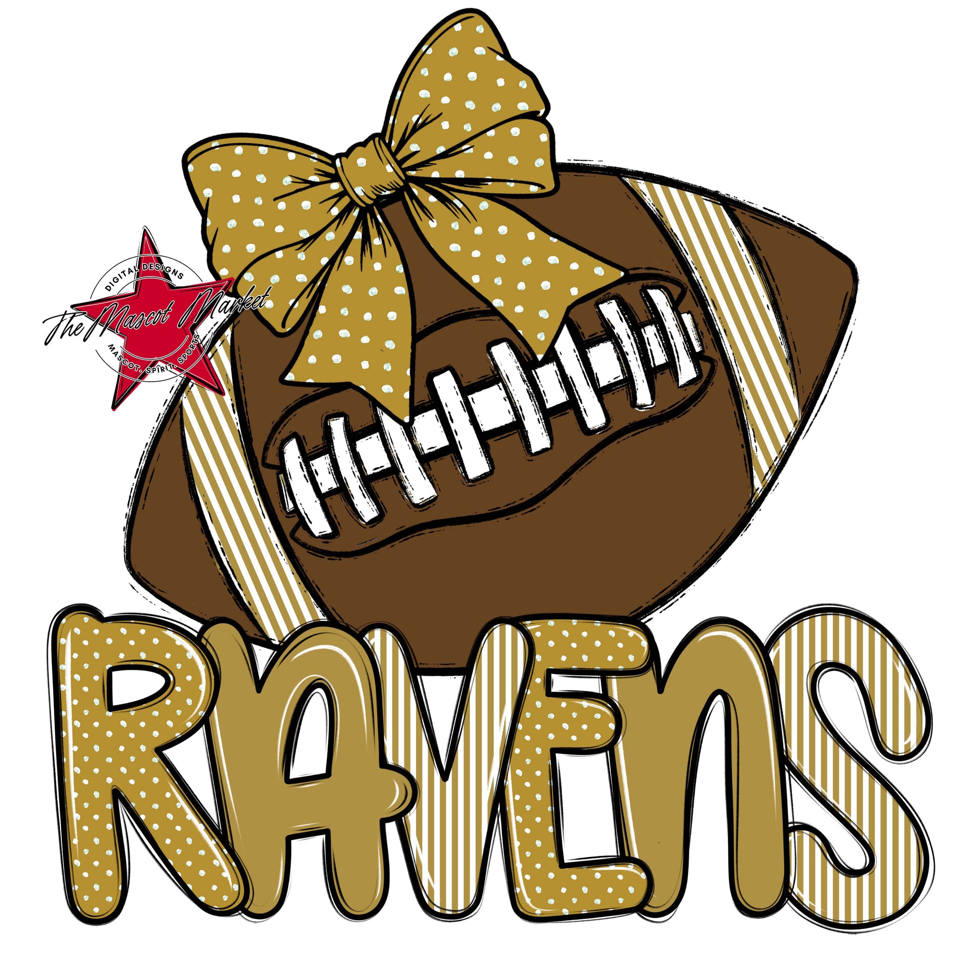 Ravens Football Spirit Design-Gold