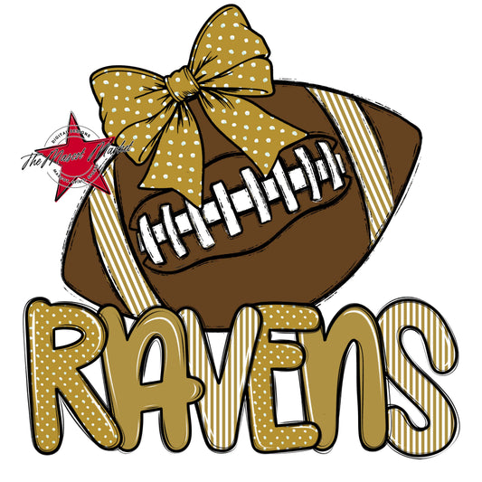 Ravens Football Spirit Design-Gold