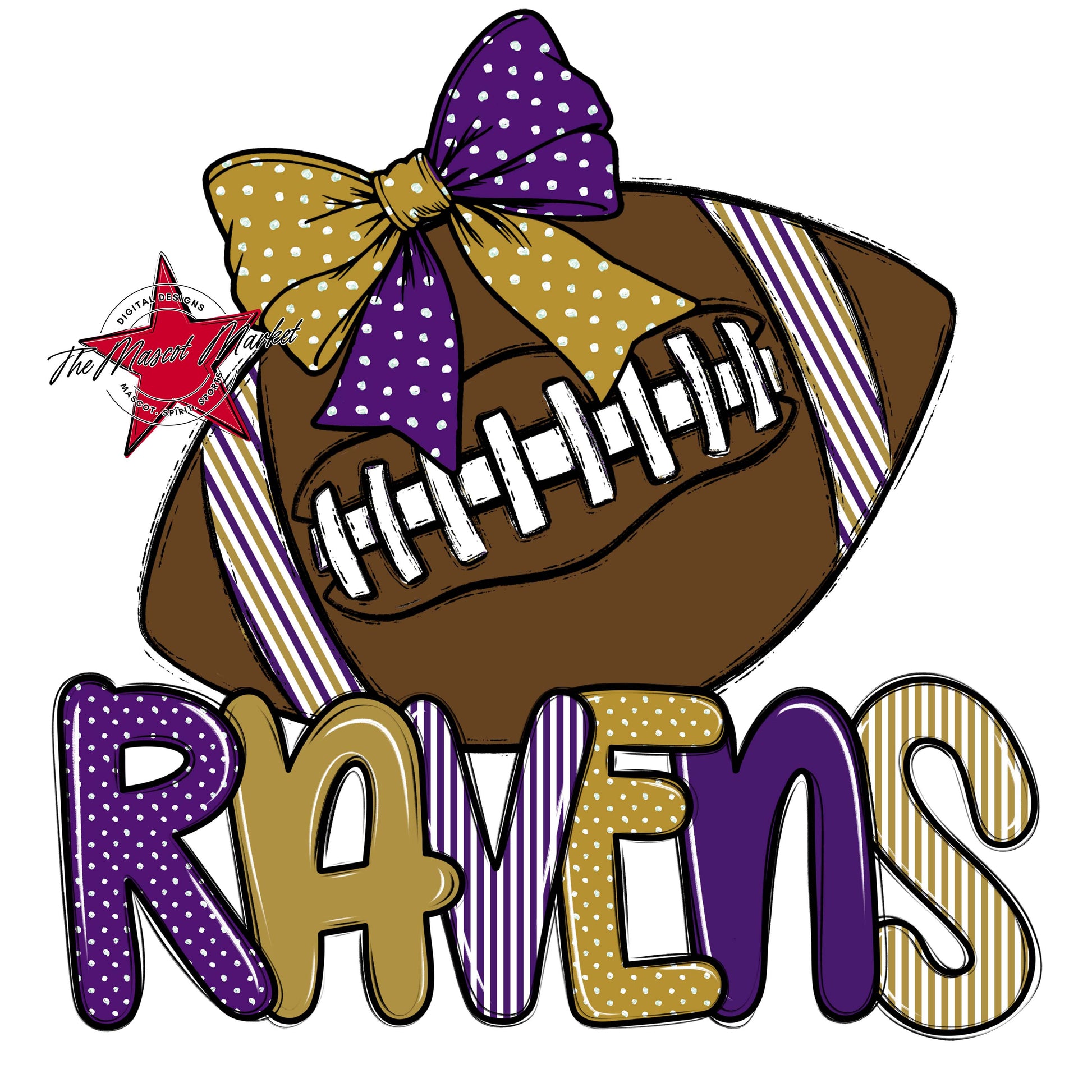 Ravens Football Spirit Design-Purple & Gold