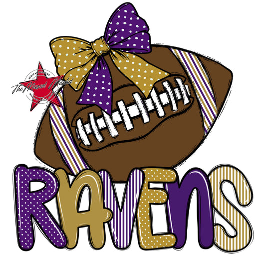 Ravens Football Spirit Design-Purple & Gold