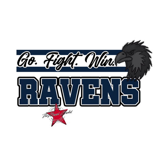 Ravens Go Fight Win Mascot Lines-Navy