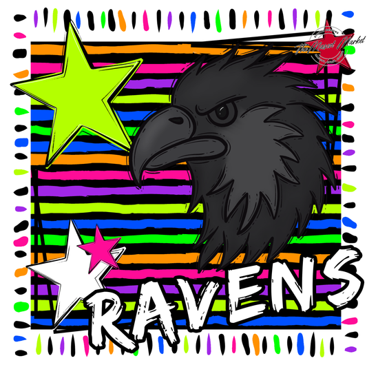 Ravens Mascot Frame-Neon Black