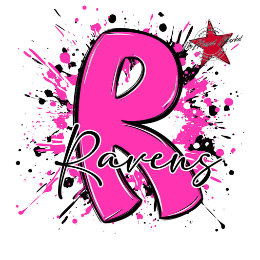 Ravens Mascot Splatter-Pink