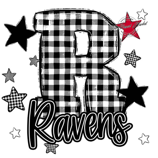 Ravens Plaid Star Design-Black