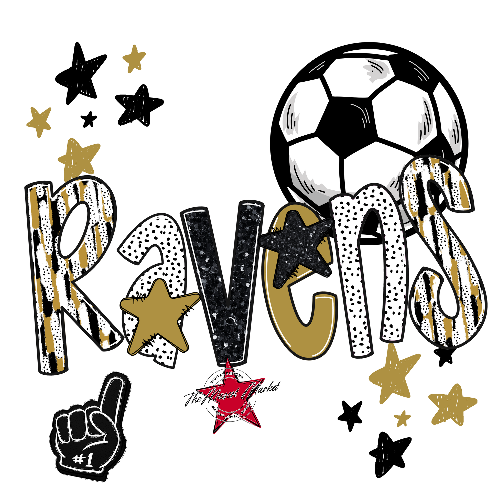 Ravens Soccer Scrape-Gold
