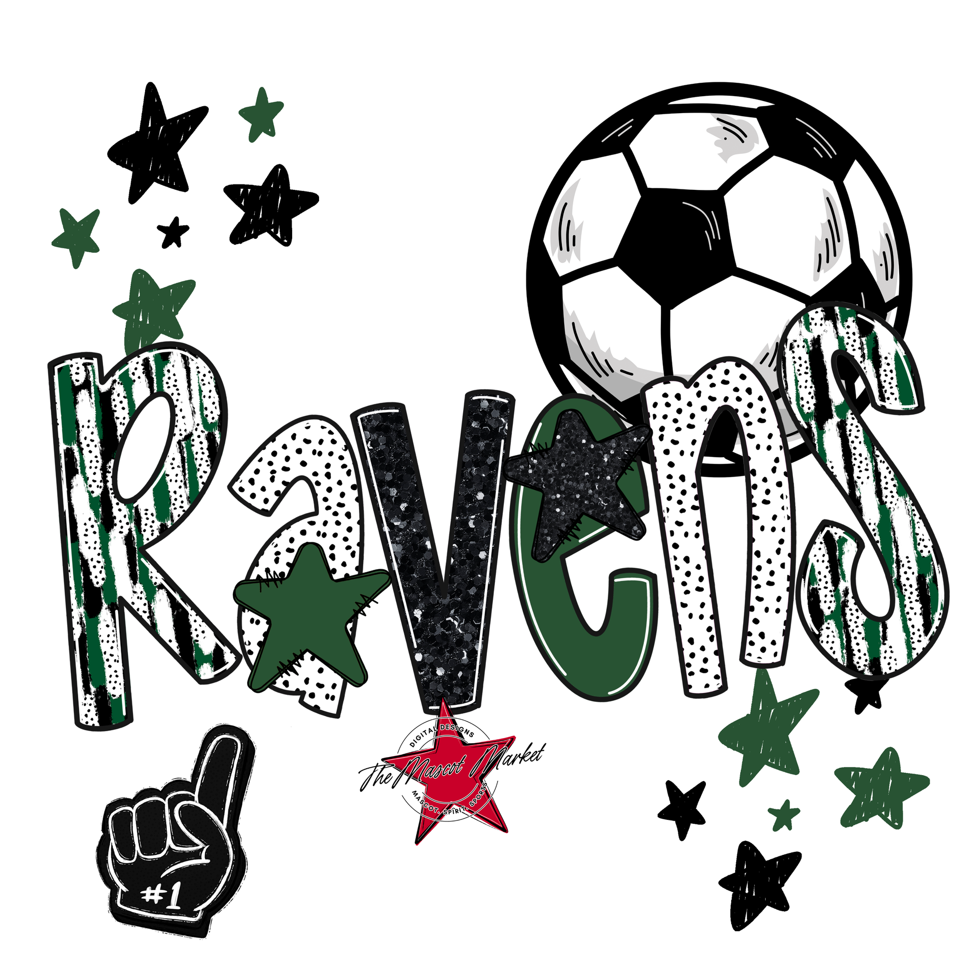 Ravens Soccer Scrape-Green