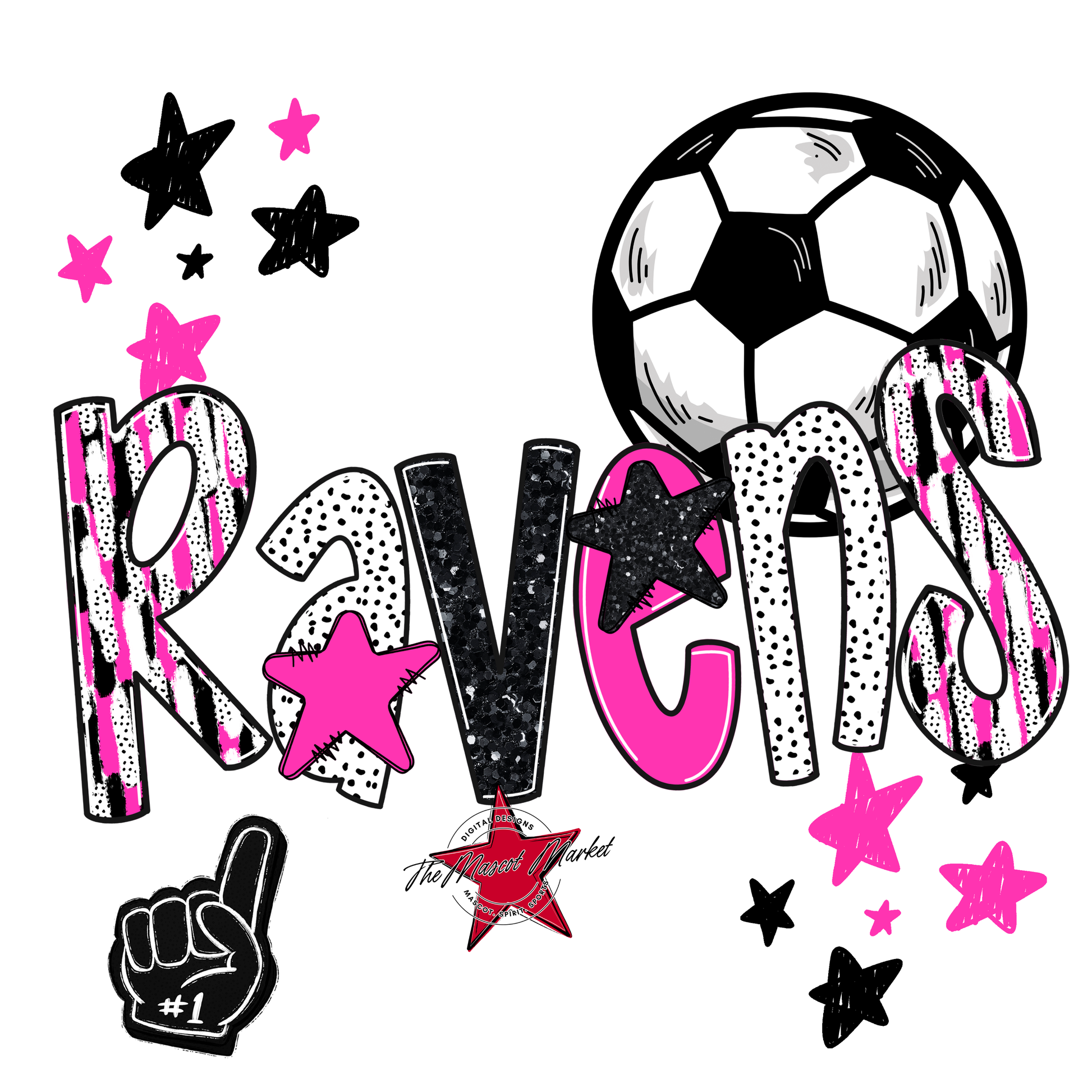 Ravens Soccer Scrape-Pink