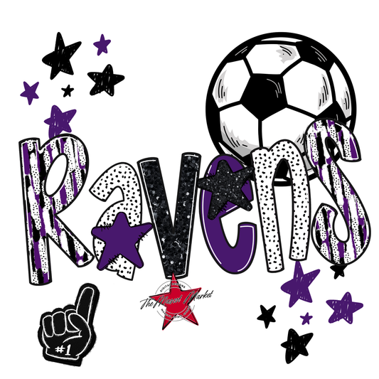 Ravens Soccer Scrape-Purple