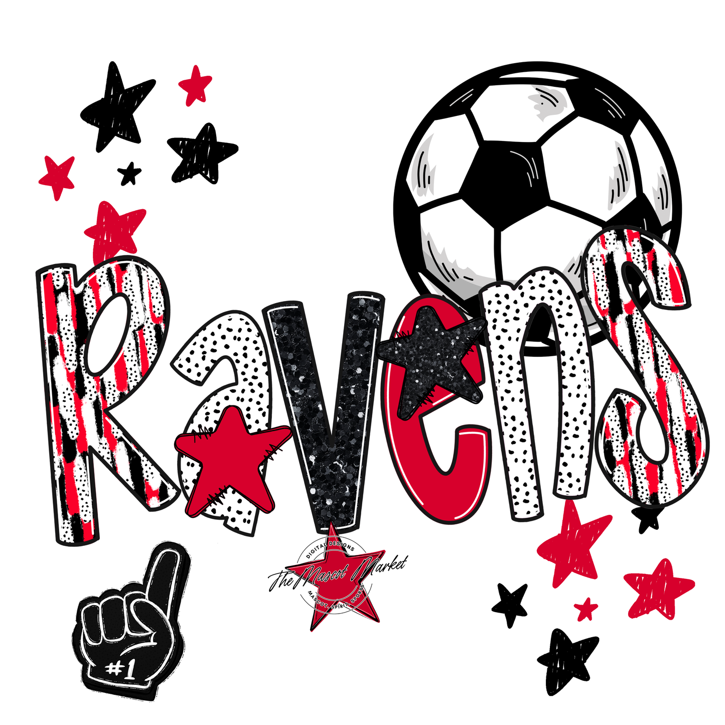 Ravens Soccer Scrape-Red