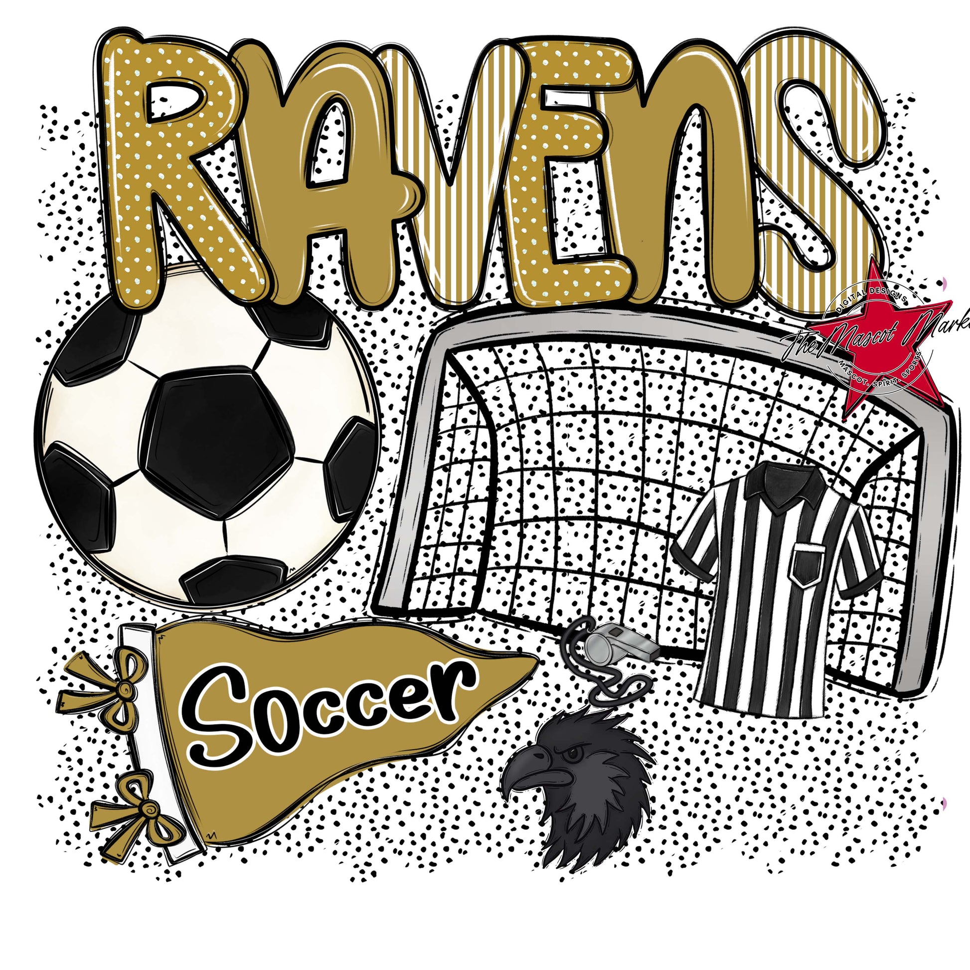 Ravens Soccer Spirit-Gold