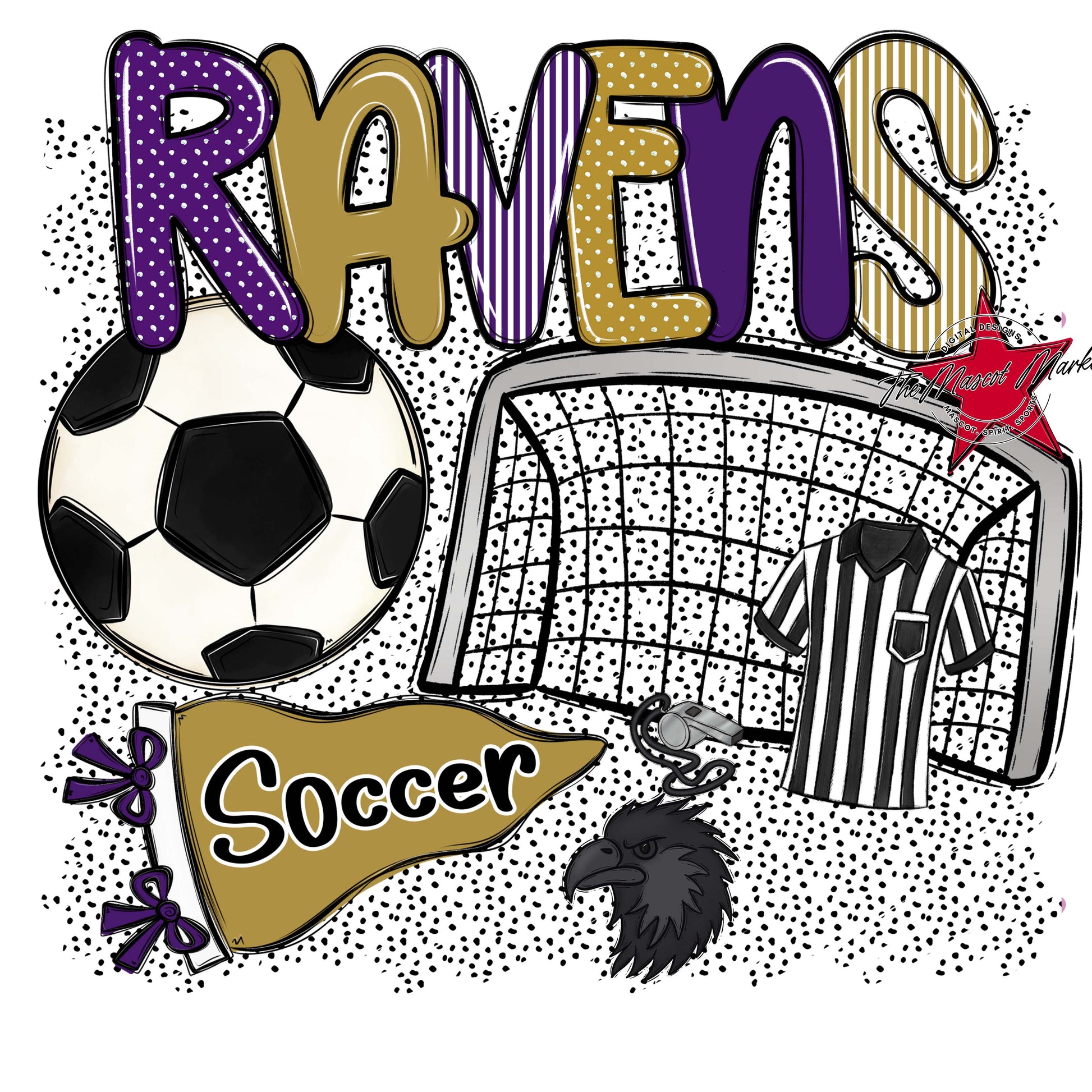 Ravens Soccer Spirit-Purple & Gold