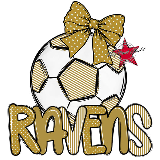 Ravens Soccer Spirit Design-Gold