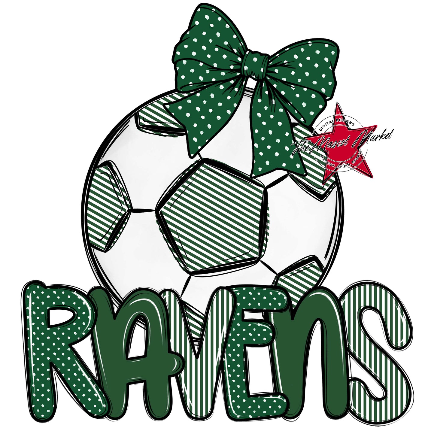 Ravens Soccer Spirit Design-Green