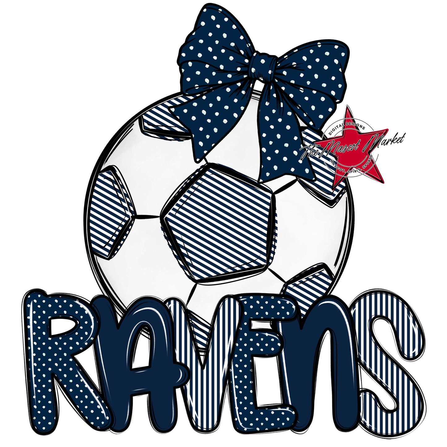 Ravens Soccer Spirit Design-Navy