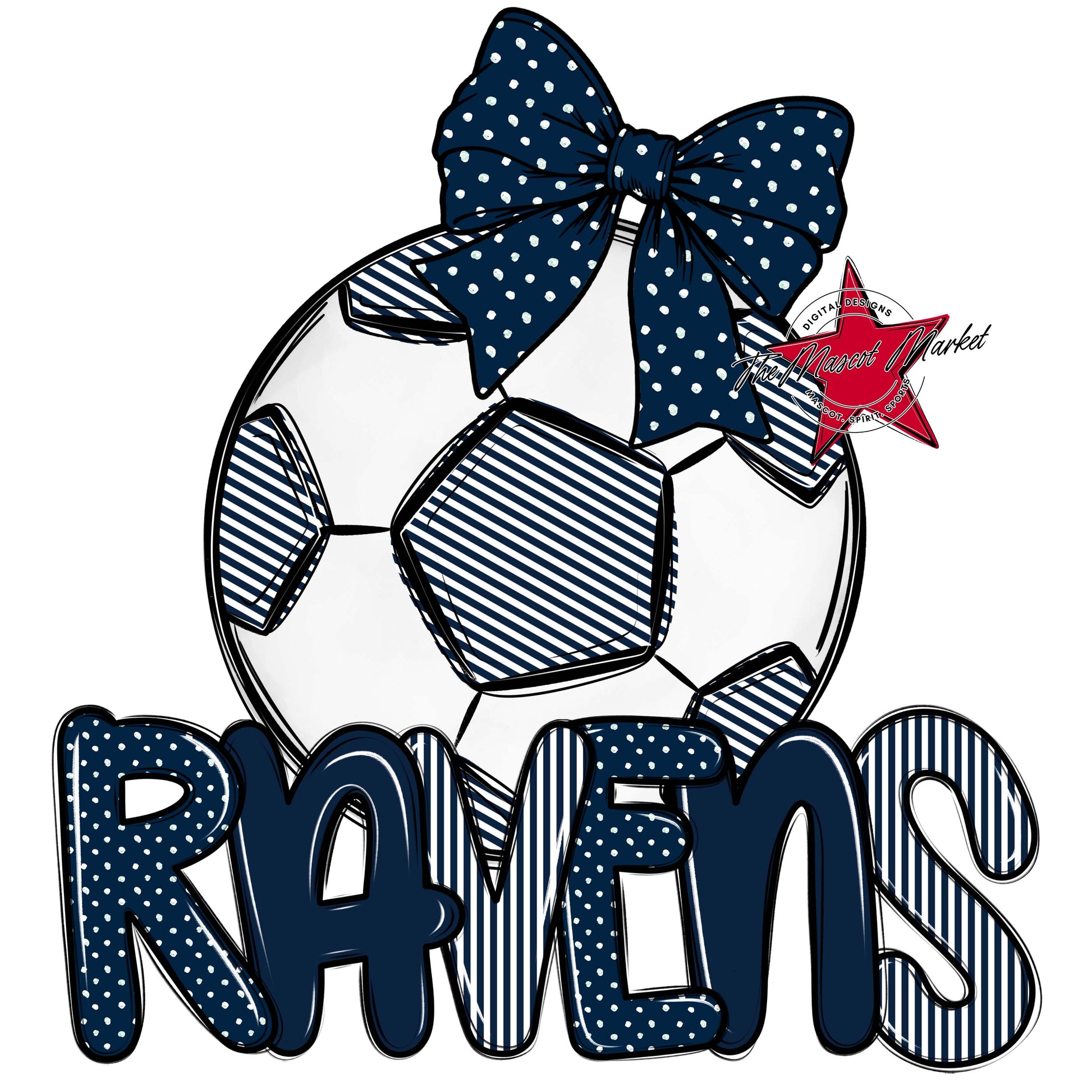 Ravens Soccer Spirit Design-Navy