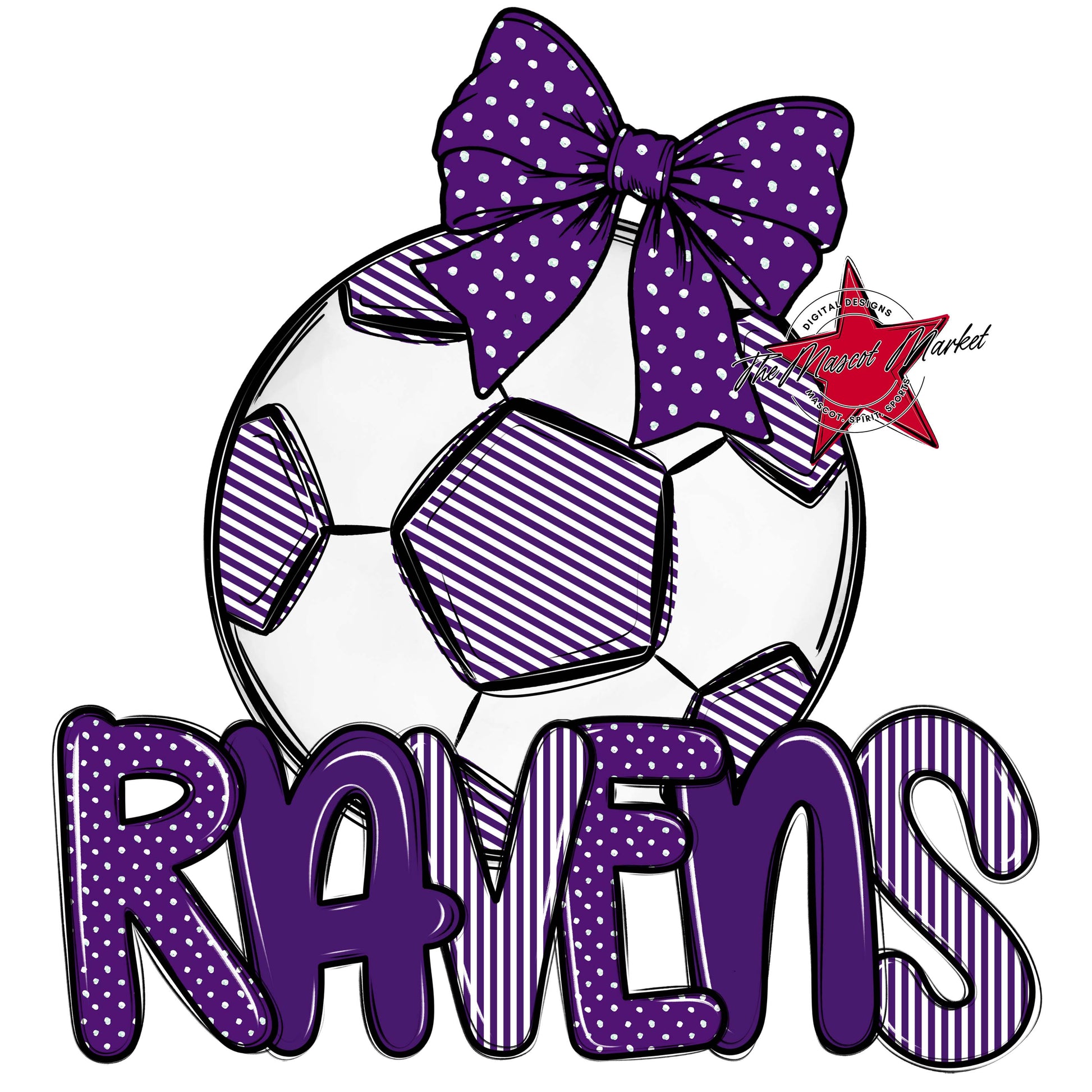 Ravens Soccer Spirit Design-Purple