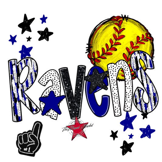 Ravens Softball Scrape-Blue
