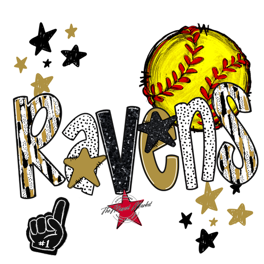 Ravens Softball Scrape-Gold