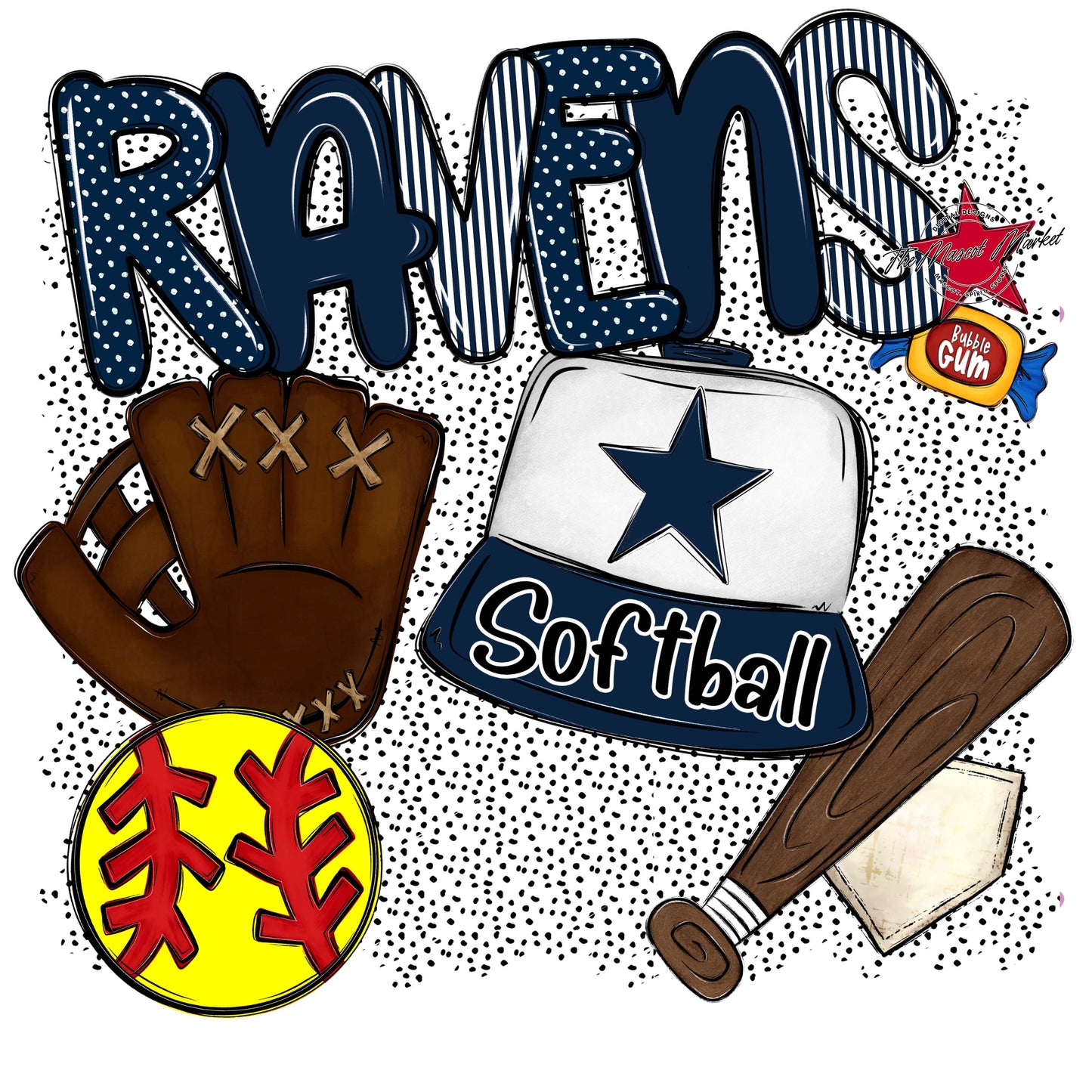 Ravens Softball Spirit-Navy