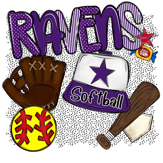 Ravens Softball Spirit-Purple