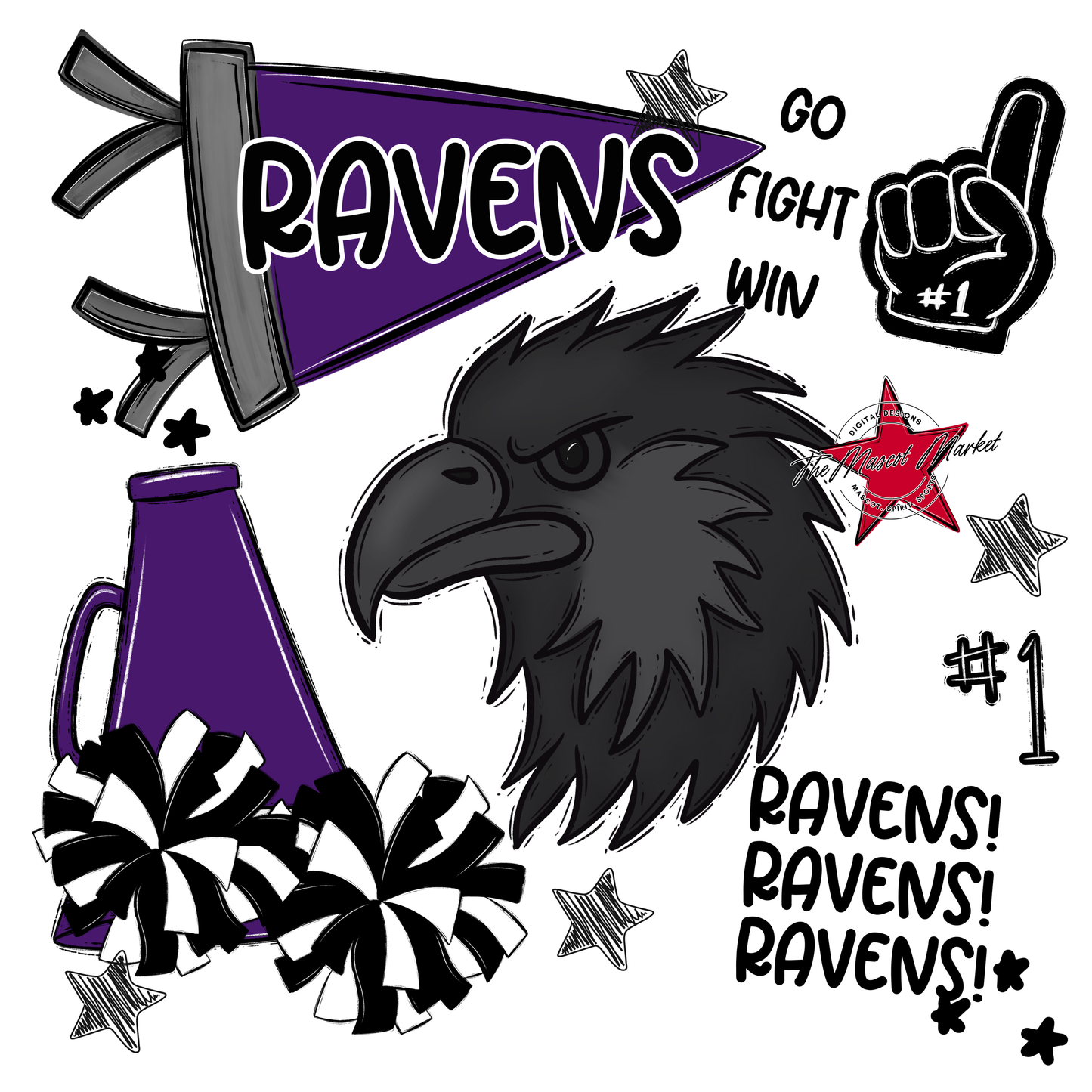 Ravens Spirit Design-Purple