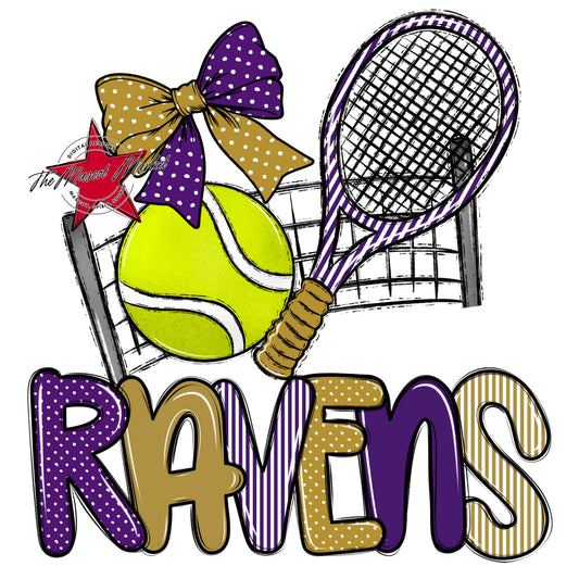Ravens Tennis Spirit Design-Purple & Gold