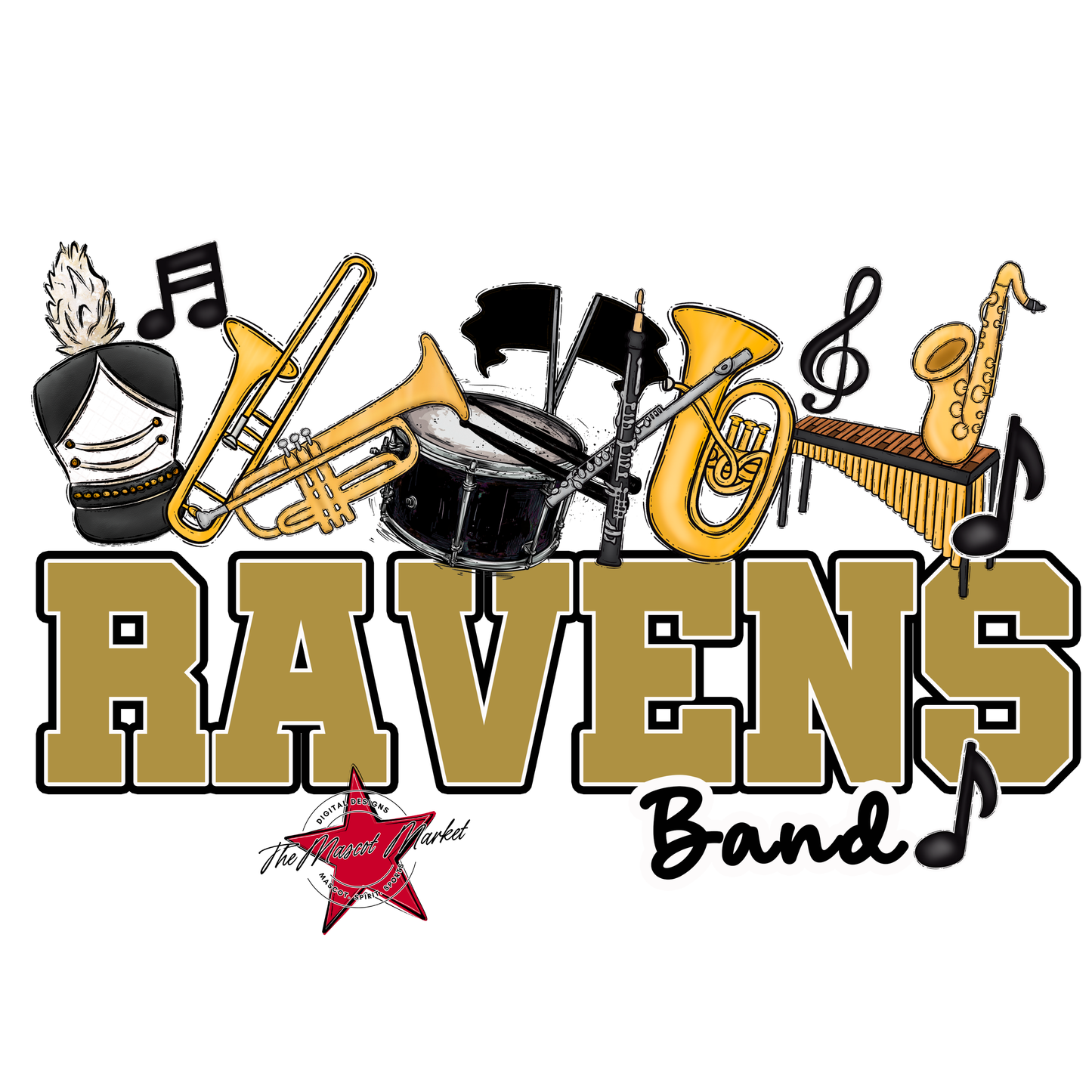 Ravens Varsity Band-Gold