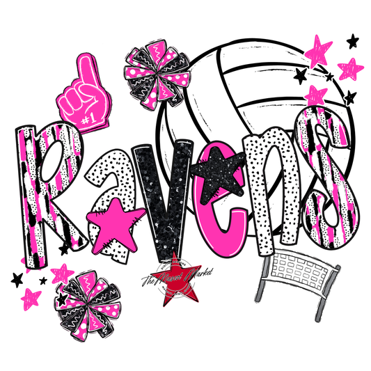 Ravens Volleyball Scrape-Pink