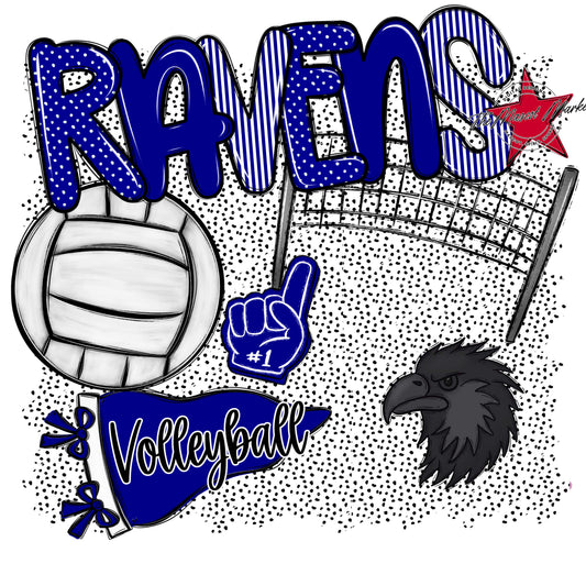 Ravens Volleyball Spirit-Blue