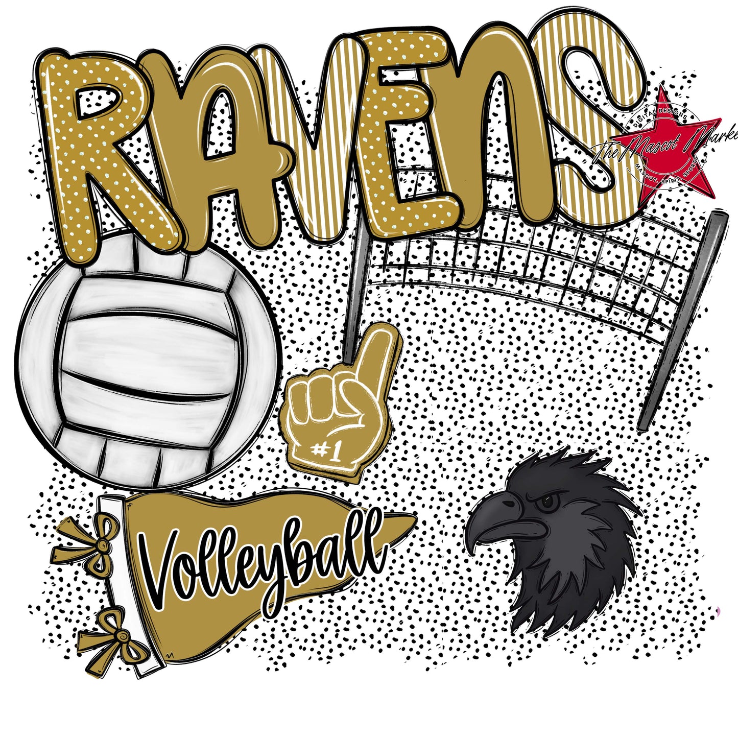 Ravens Volleyball Spirit-Gold