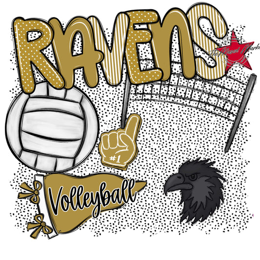 Ravens Volleyball Spirit-Gold