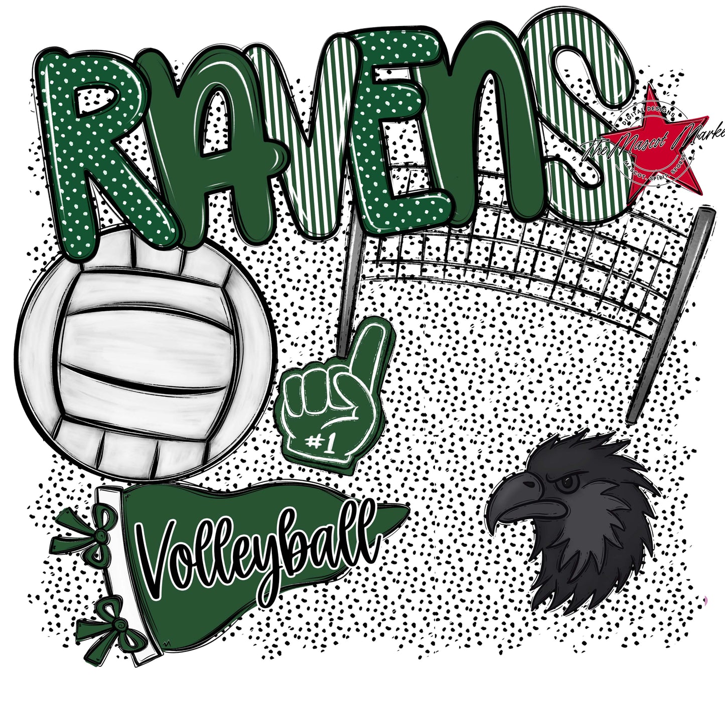 Ravens Volleyball Spirit-Green