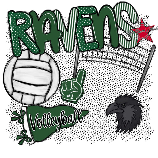 Ravens Volleyball Spirit-Green